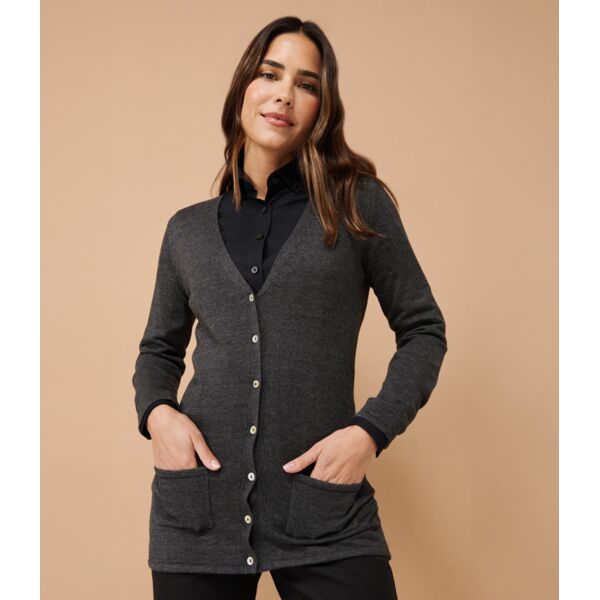 Henbury Ladies Cotton Acrylic V Neck Cardigan Thumbnail