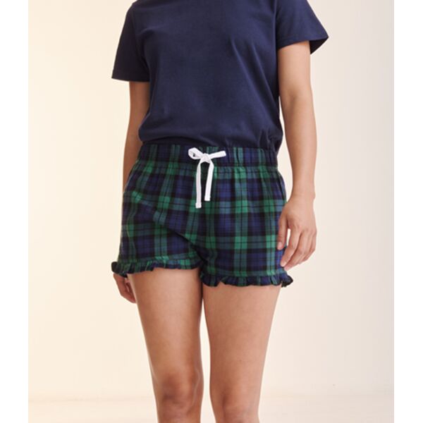 SF Clothing Ladies Tartan Frill Lounge Shorts Thumbnail