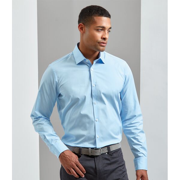 Premier Long Sleeve Stretch Fit Poplin Shirt Thumbnail