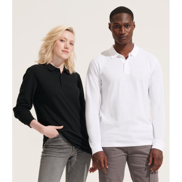 SOL'S Unisex Planet Long Sleeve Piqué Polo Shirt Thumbnail