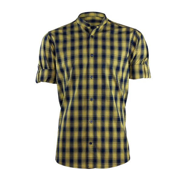 Mandarin Collar Mulligan Check Long Sleeve Shirt Thumbnail