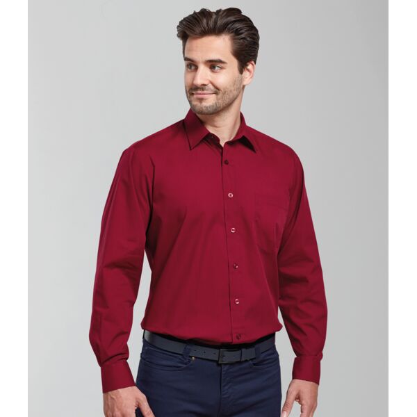 10 x Premier Long Sleeve Poplin Shirt Thumbnail